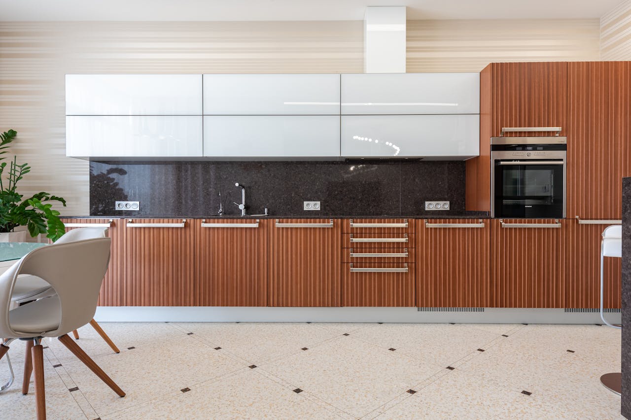 Interior of contemporary kitchen in flat